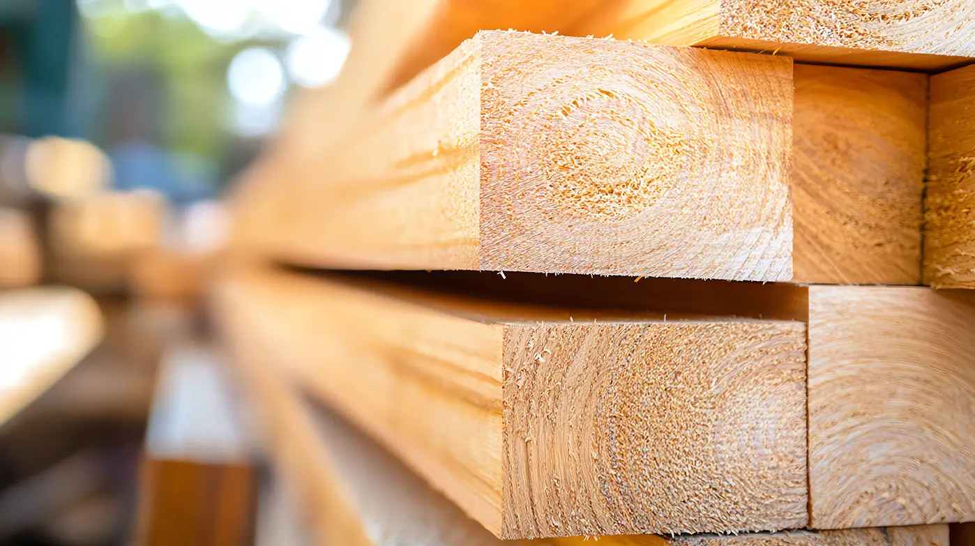 Douglas fir wood showcasing its distinct orange-red grain, perfect for heavy-load structures - Norcross Supply Company